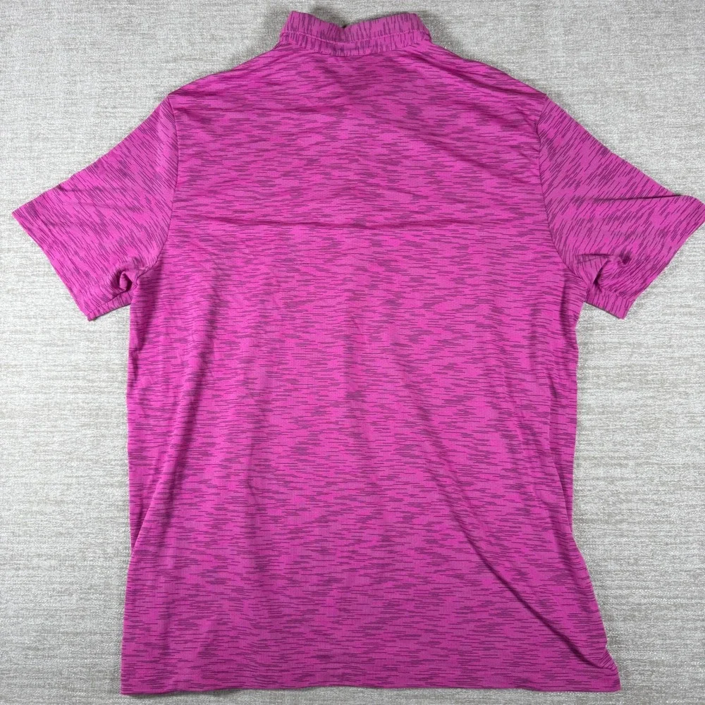 Adidas Polo Shirt Mens XL Pink Space Dye Performance Golf Short Sleeve